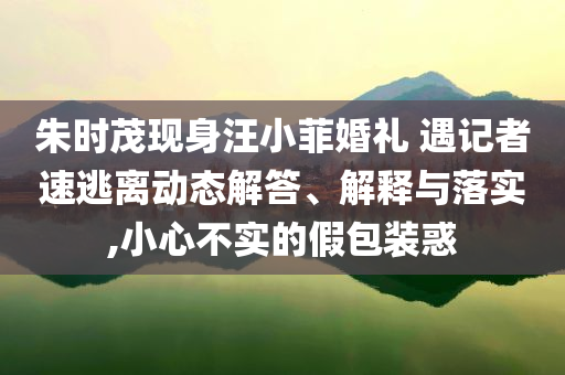 朱時(shí)茂現(xiàn)身汪小菲婚禮 遇記者速逃離動態(tài)解答、解釋與落實(shí),小心不實(shí)的假包裝惑