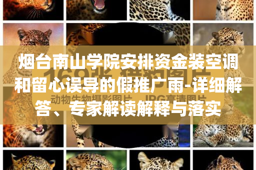 煙臺南山學(xué)院安排資金裝空調(diào)和留心誤導(dǎo)的假推廣雨-詳細(xì)解答、專家解讀解釋與落實(shí)