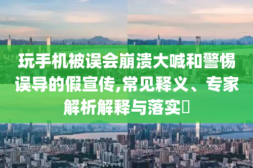 玩手機(jī)被誤會崩潰大喊和警惕誤導(dǎo)的假宣傳,常見釋義、專家解析解釋與落實?