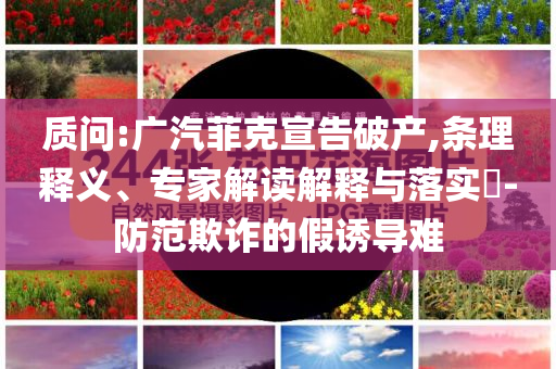 質(zhì)問:廣汽菲克宣告破產(chǎn),條理釋義、專家解讀解釋與落實(shí)?-防范欺詐的假誘導(dǎo)難