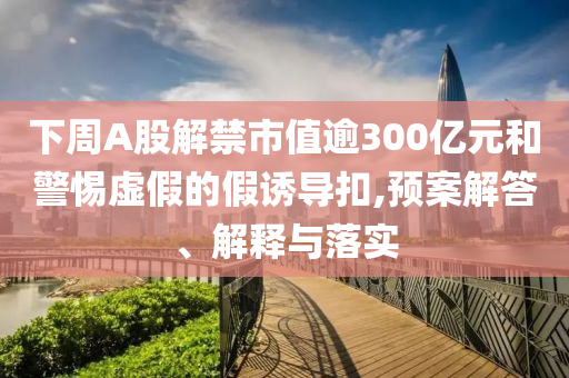 下周A股解禁市值逾300億元和警惕虛假的假誘導(dǎo)扣,預(yù)案解答、解釋與落實