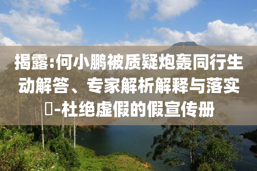 揭露:何小鵬被質疑炮轟同行生動解答、專家解析解釋與落實?-杜絕虛假的假宣傳冊