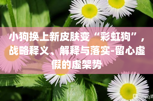 小狗換上新皮膚變“彩虹狗”,戰(zhàn)略釋義、解釋與落實-留心虛假的虛架勢