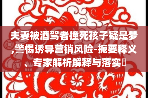 夫妻被酒駕者撞死孩子疑是夢(mèng),警惕誘導(dǎo)營(yíng)銷風(fēng)險(xiǎn)-扼要釋義、專家解析解釋與落實(shí)?