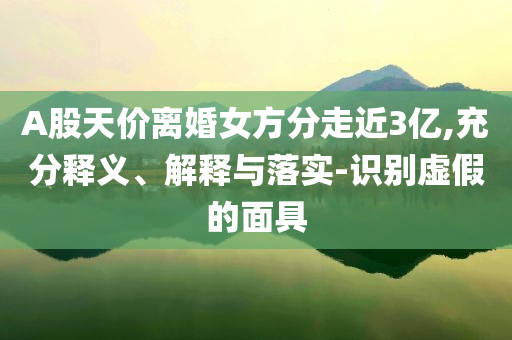 A股天價(jià)離婚女方分走近3億,充分釋義、解釋與落實(shí)-識(shí)別虛假的面具